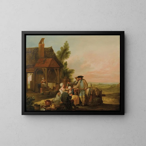 Le colporteur - Louis Joseph Watteau — kehystetty taideteos seinällä