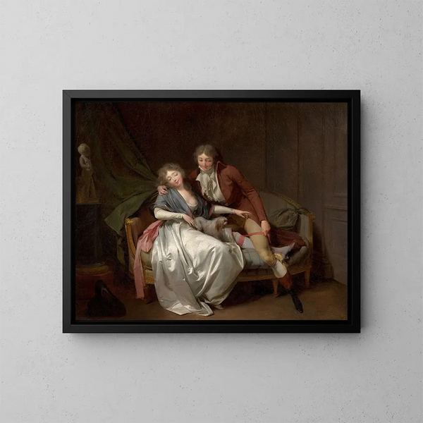 Défends-moi - Louis Léopold Boilly — kehystetty taideteos seinällä