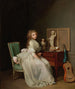 Dame en robe blanche assise à son bureau - Louis Léopold Boilly — näkymä teoksesta