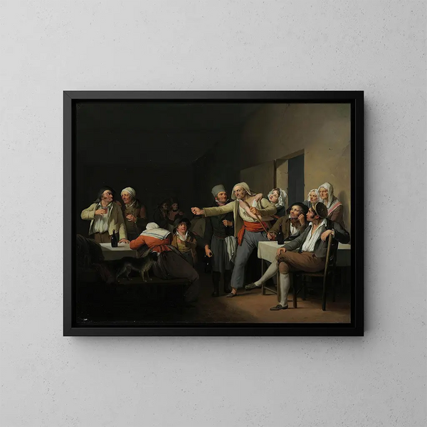 "Les hommes se disputent" - Louis Léopold Boilly — kehystetty taideteos seinällä
