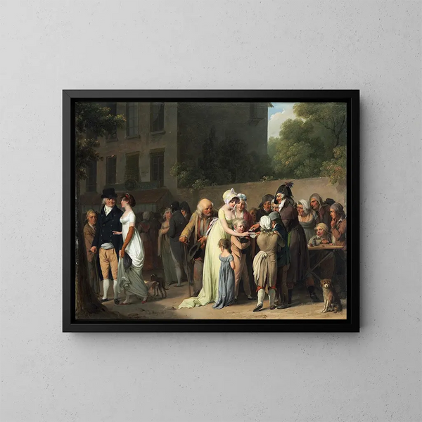 Le joueur de cartes sur le boulevard - Louis Léopold Boilly — kehystetty taideteos seinällä