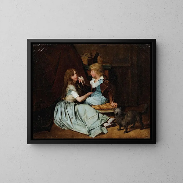 La colombe chérie - Louis Léopold Boilly — kehystetty taideteos seinällä