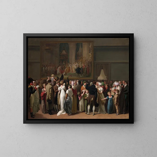 La vue publique du couronnement de David au Louvre - Louis Léopold Boilly — kehystetty taideteos seinällä