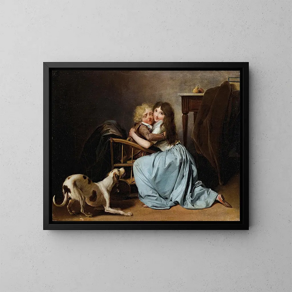 La peur infondée - Louis Léopold Boilly — kehystetty taideteos seinällä