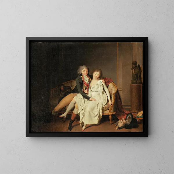 La leçon de l'union conjugale - Louis Léopold Boilly — kehystetty taideteos seinällä