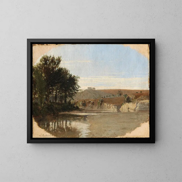 Näkymä järvestä - Louis Léopold Boilly — kehystetty taideteos seinällä