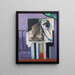 Nature morte devant le balcon - Louis Marcoussis — kehystetty taideteos seinällä