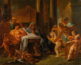 Hercule ja Theseus Pittheuksen kuninkaan palatsissa - Louis Masreliez — näkymä teoksesta