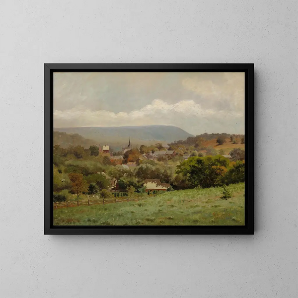 Village du Delaware Water Gap - Louis Michel Eilshemius — kehystetty taideteos seinällä