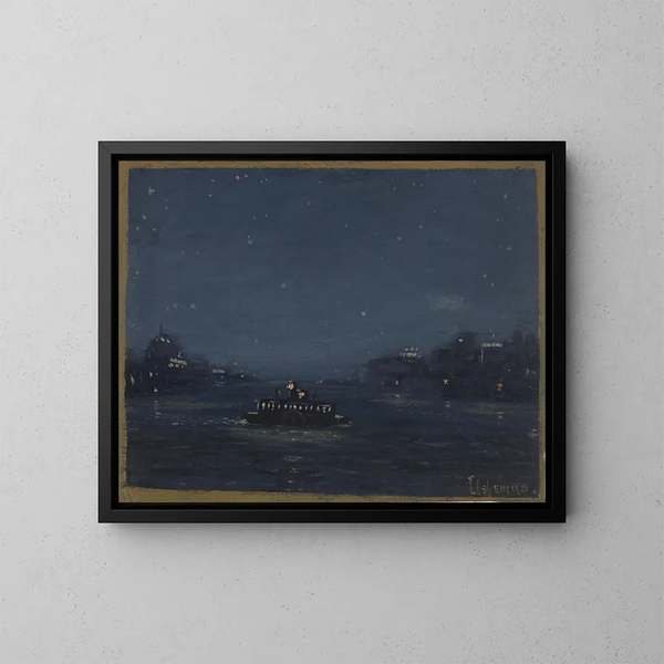 Ferryboat de nuit - Louis Michel Eilshemius — kehystetty taideteos seinällä