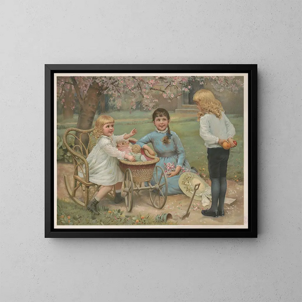 oikea tai vasen - Louis Prang — kehystetty taideteos seinällä