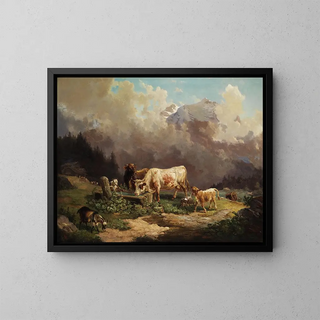 Louis Reinhardt - Vieh im Hochgebirge an der Trnke.webp