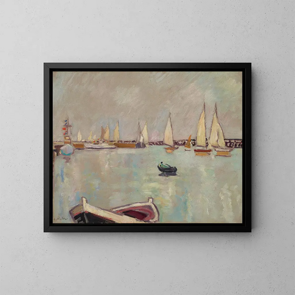 Barques et voiliers à Ouistreham - Louis Valtat — kehystetty taideteos seinällä