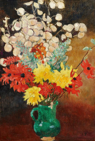 Louis Valtat - Cruche verte dahlias et fleurs.webp
