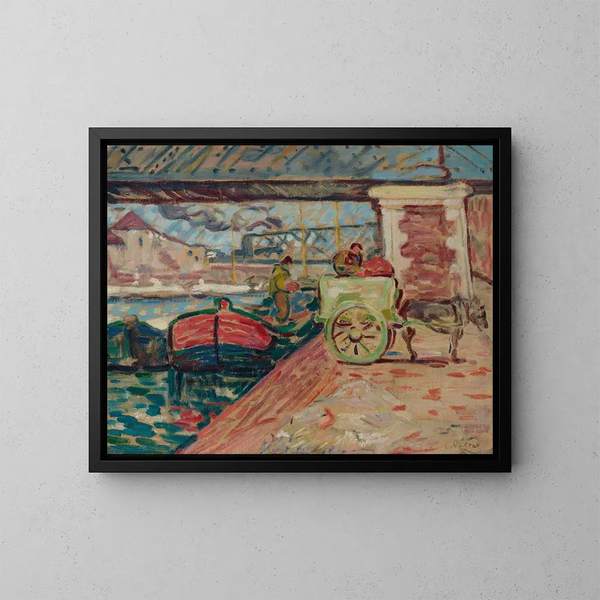 Déchargement sur les quais de Seine - Louis Valtat — kehystetty taideteos seinällä