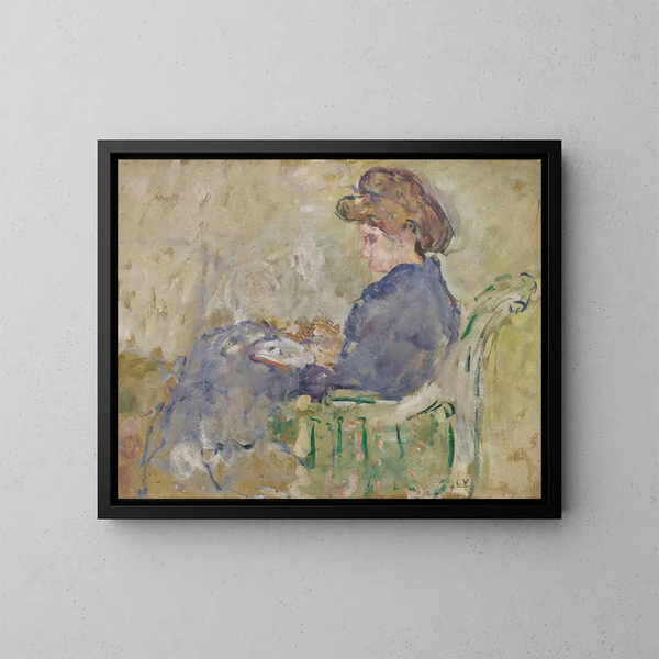 Nainen istuu sivuprofiilissa - Louis Valtat — kehystetty taideteos seinällä