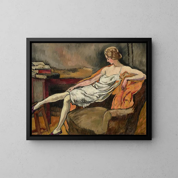 Nainen tuolissa - Louis Valtat — kehystetty taideteos seinällä