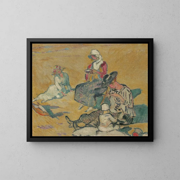 Naisten työssä rannalla - Louis Valtat — kehystetty taideteos seinällä