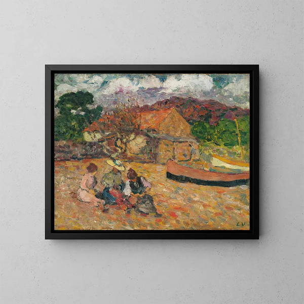 Naiset istumassa rannalla - Louis Valtat — kehystetty taideteos seinällä