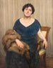 Dame en robe bleue et fourrure de renard - Louis Weissenbacher — näkymä teoksesta