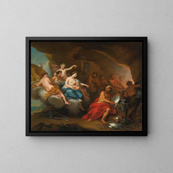 Venus Vulkaanin takomossa - Louis de Boullogne le Jeune — kehystetty taideteos seinällä