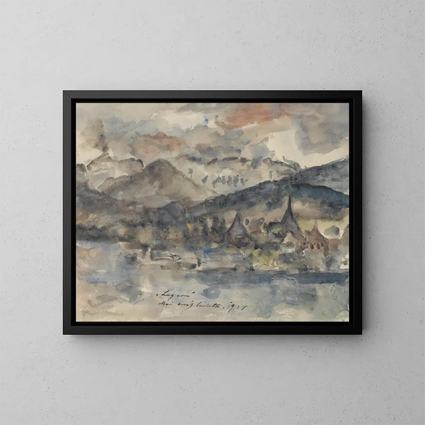 Näkymä Lucerne - Lovis Corinth — kehystetty taideteos seinällä