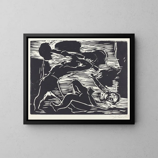 Caïn et Abel - Lovis Corinth — kehystetty taideteos seinällä