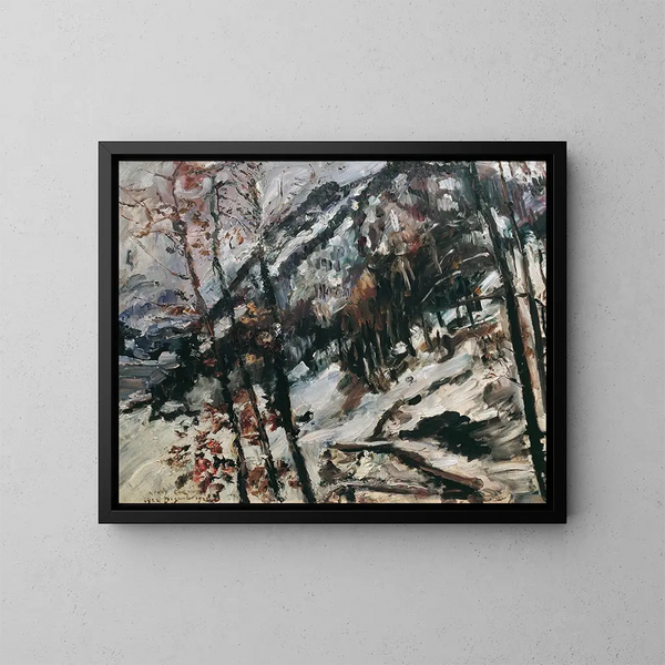 Le duché au Walchensee dans la neige - Lovis Corinth — kehystetty taideteos seinällä