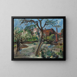 Maisema varhaiskeväässä - Lovis Corinth — kehystetty taideteos seinällä