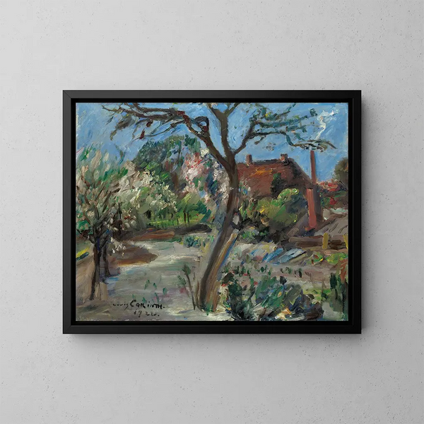 Maisema varhaiskeväässä - Lovis Corinth — kehystetty taideteos seinällä