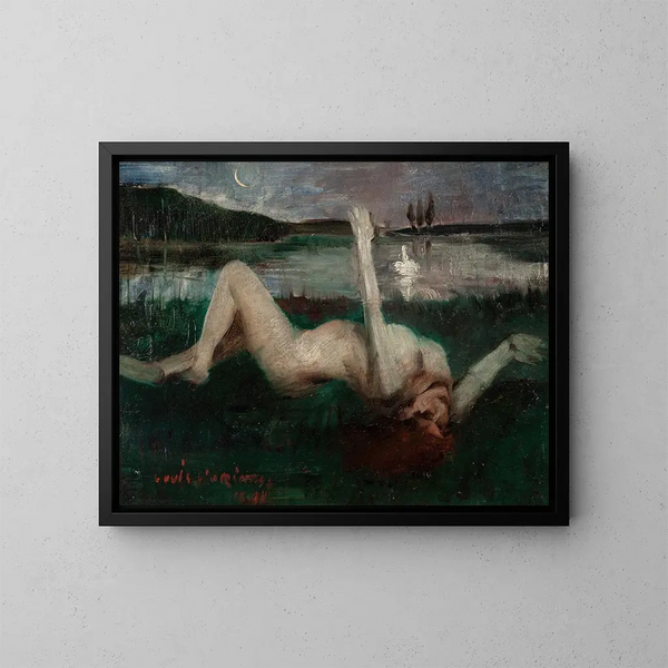 Léda - Lovis Corinth — kehystetty taideteos seinällä