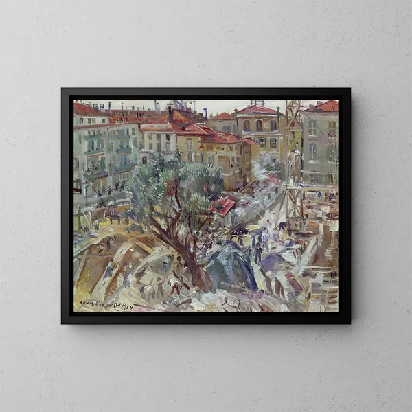Uusi maalaus Monte-Carlossa - Lovis Corinth — kehystetty taideteos seinällä