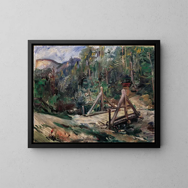 maisemasta Tyrolista sillalla - Lovis Corinth — kehystetty taideteos seinällä