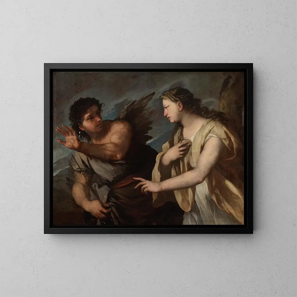 Picus ja Circé - Luca Giordano — kehystetty taideteos seinällä