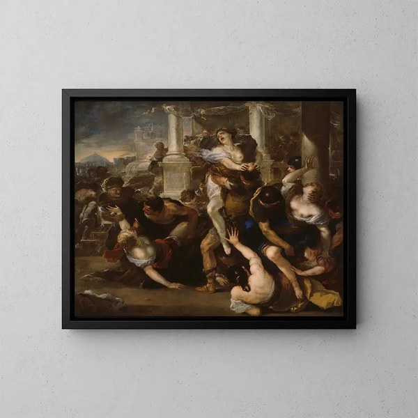 L'Enlèvement des Sabines - Luca Giordano — kehystetty taideteos seinällä