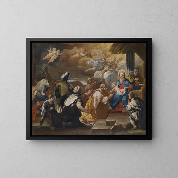 L'Adoration des Mages - Luca Giordano — kehystetty taideteos seinällä