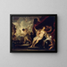 Venus, Mars ja Vulkaanin takomotyöstä - Luca Giordano — kehystetty taideteos seinällä