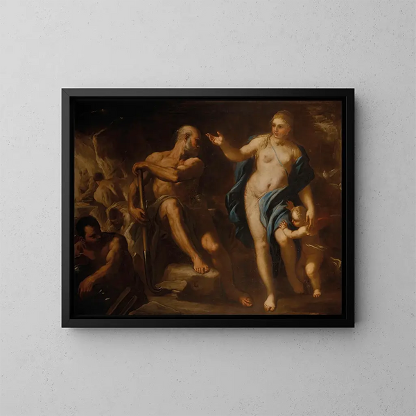 Venus dans la forge de Vulcain - Luca Giordano — kehystetty taideteos seinällä