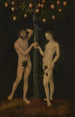 Aatami ja Eeva - Lucas Cranach l'Ancien — näkymä teoksesta