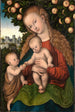 Maria ja lapsi sekä nuori Johannes omenapuun alla - Lucas Cranach vanhempi — näkymä teoksesta