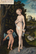 Venus ja Kupidon hunajan varastamisen kanssa - Lucas Cranach l'Ancien — näkymä teoksesta