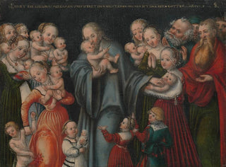 Kristus siunaa lapsia - Lucas Cranach nuorempi — näkymä teoksesta