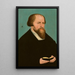 Caspar Crucigerin muotokuva - Lucas Cranach nuorempi — kehystetty taideteos seinällä