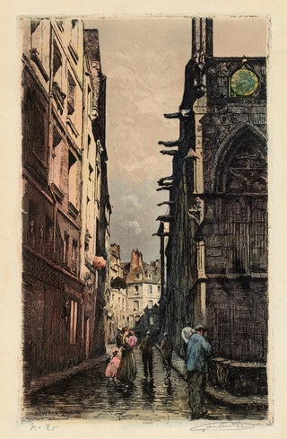Lucien Marcelin Gautier - La rue Saint Sverin et une partie de lglise.webp