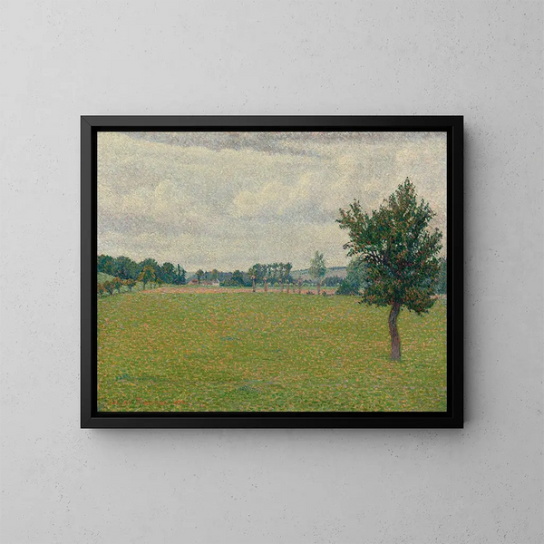 Prairie de Thierceville - Lucien Pissarro — kehystetty taideteos seinällä