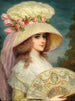 Une dame avec un chapeau rose et un éventail - Lucius Rossi — näkymä teoksesta