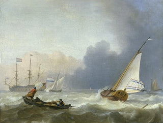 Mer agitée avec un yacht néerlandais - Ludolf Bakhuizen — näkymä teoksesta