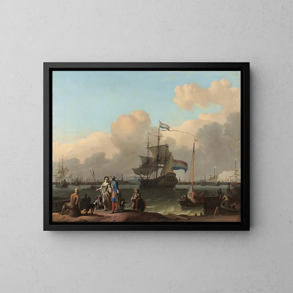 Le Y Amsterdamin kanssa De Ploeg - Ludolf Bakhuizen — kehystetty taideteos seinällä
