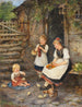 Trois filles en costume traditionnel Schwälmer - Ludwig Blume-Siebert — näkymä teoksesta