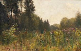 Ludwig Gustav Voltz - Waldlichtung mit Reh.webp
